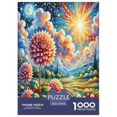 Dahlia Puzzle 1000-teilige Schwer Puzzle Spielzeug Pädagogisches Spiel Impossible Herausforderung Spielzeug Für Erwachsene Und Kinder Ab 12 Jahren 70x50cm/1000pcs von ChengzeTCo